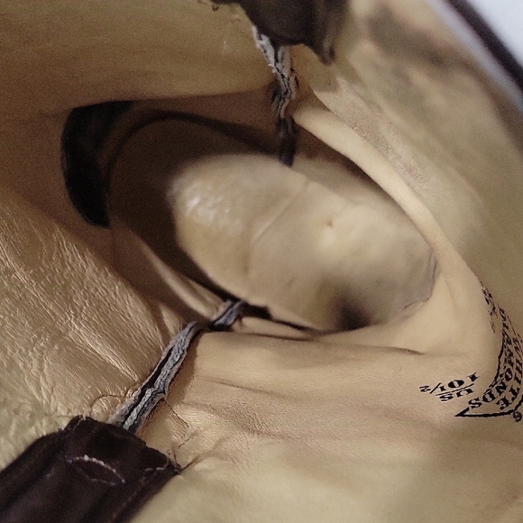 White Diamonds Brown Western Cowboy Boots with Embroidery Size 10.5 main image 10